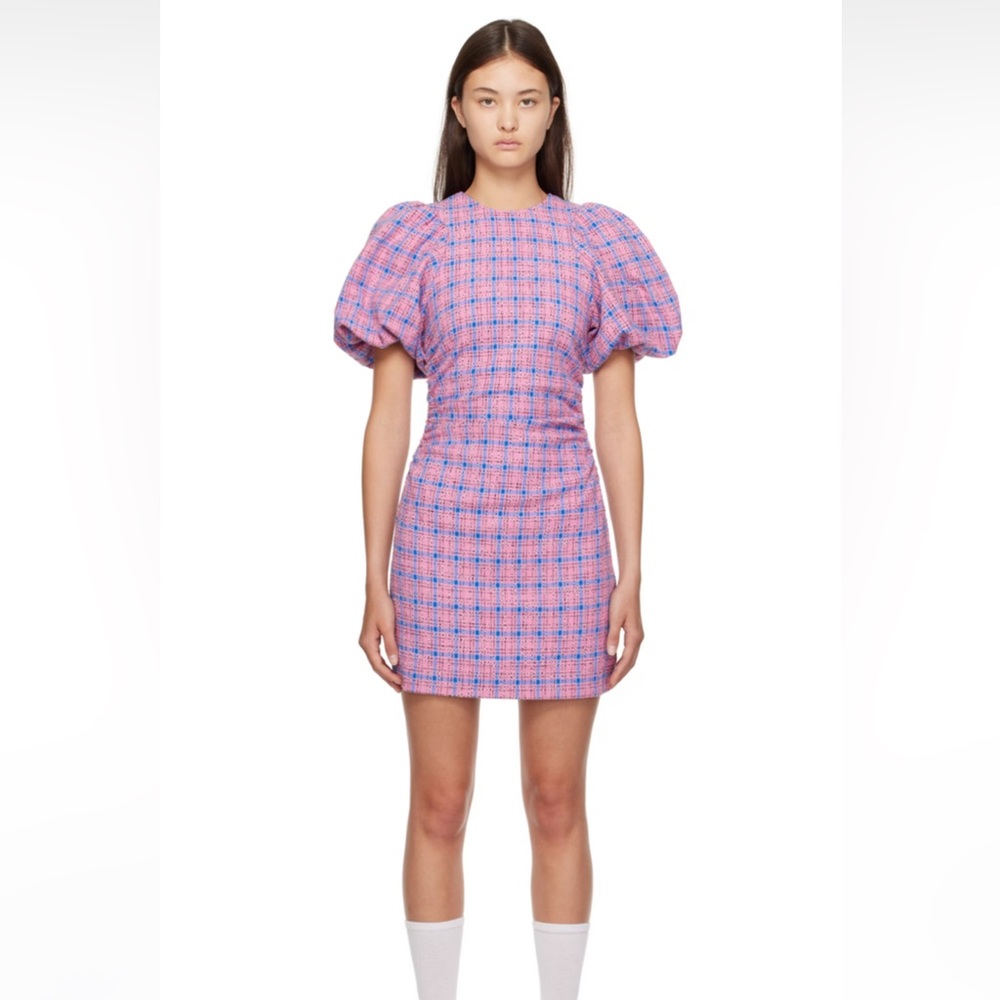 GANNI Pink Check Minidress
